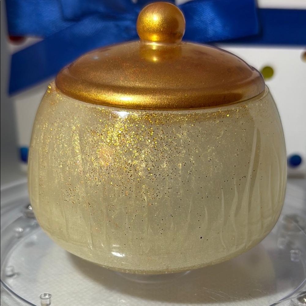 Gold and Cream Decorative Jar